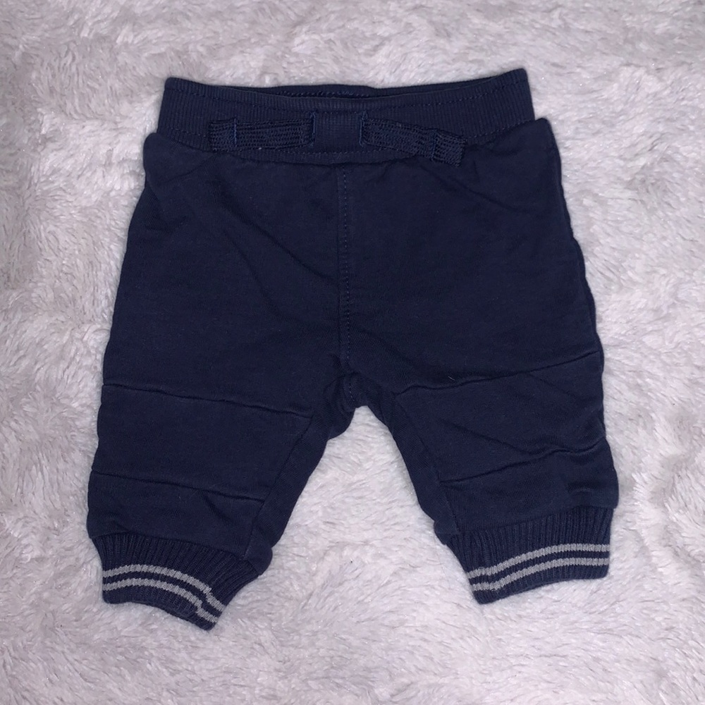 (3 for $10) George 0-3 month blue navy 100% cotton joggers baby boy clothing